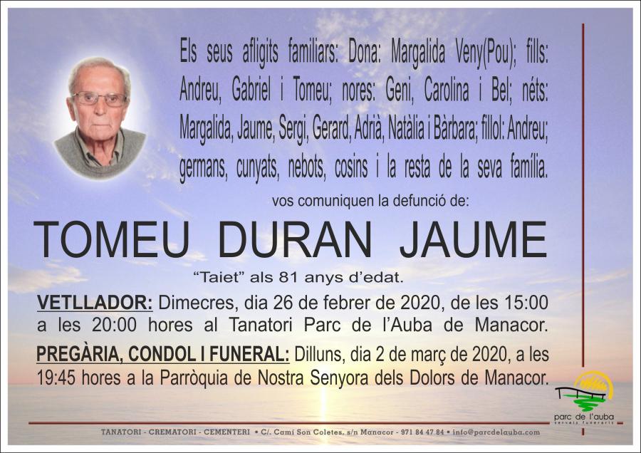 TOMEU DURAN JAUME