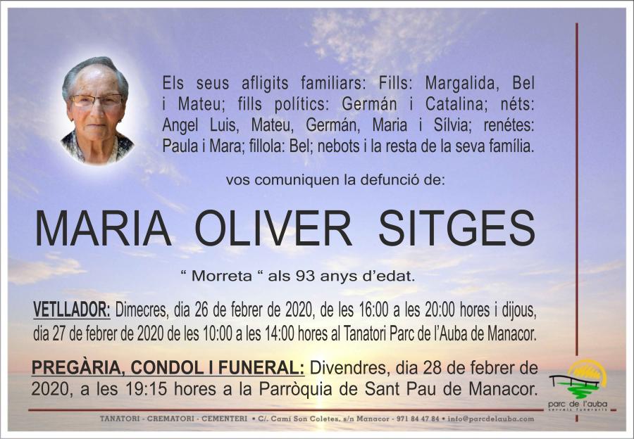 MARIA OLIVER SITGES