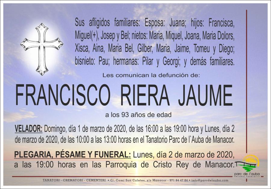 FRANCISCO RIERA JAUME