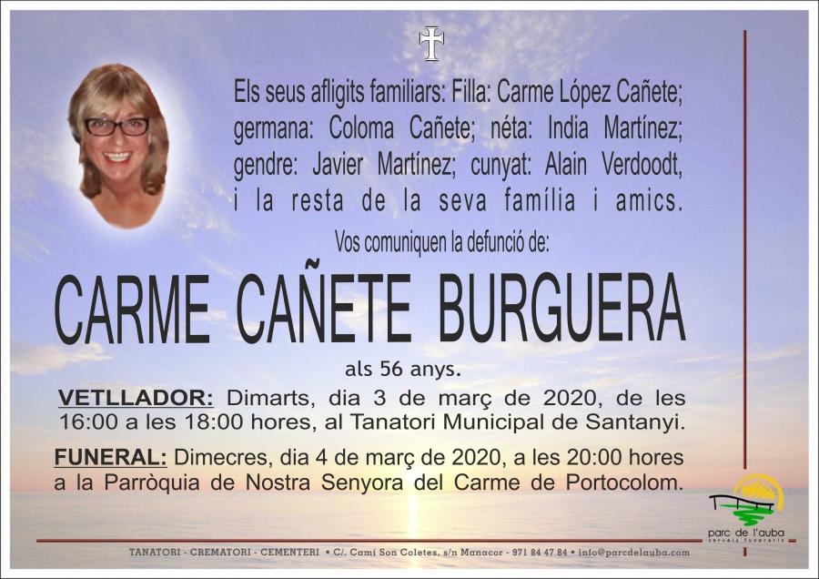 CARME CAÑETE BURGUERA