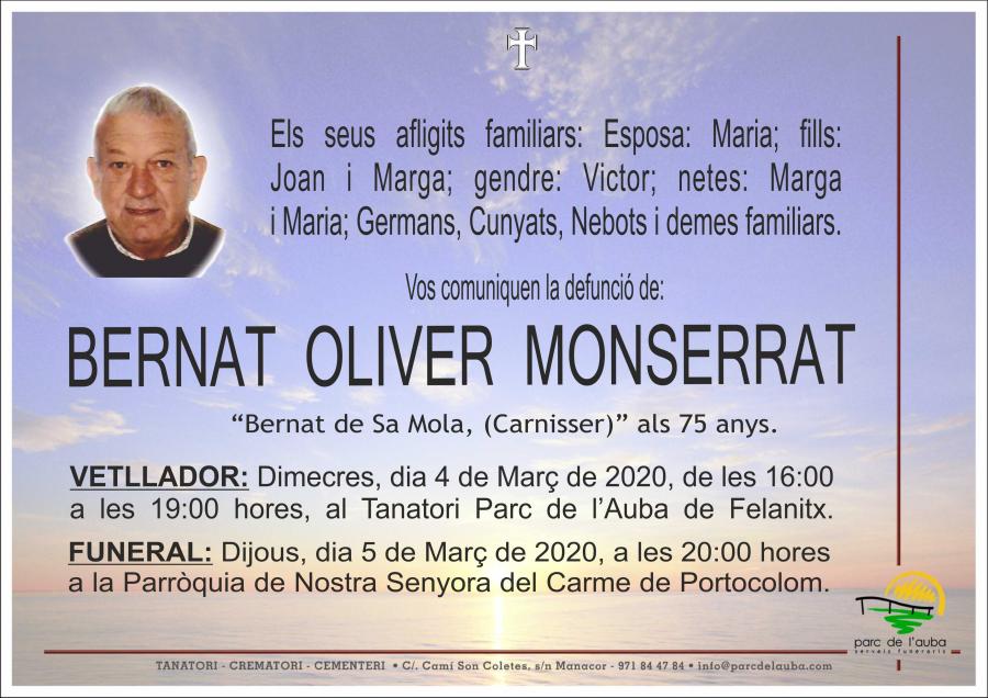 BERNAT OLIVER MONSERRAT