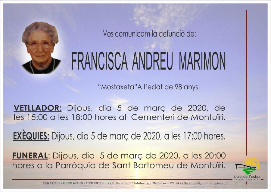 FRANCISCA ANDREU MARIMON