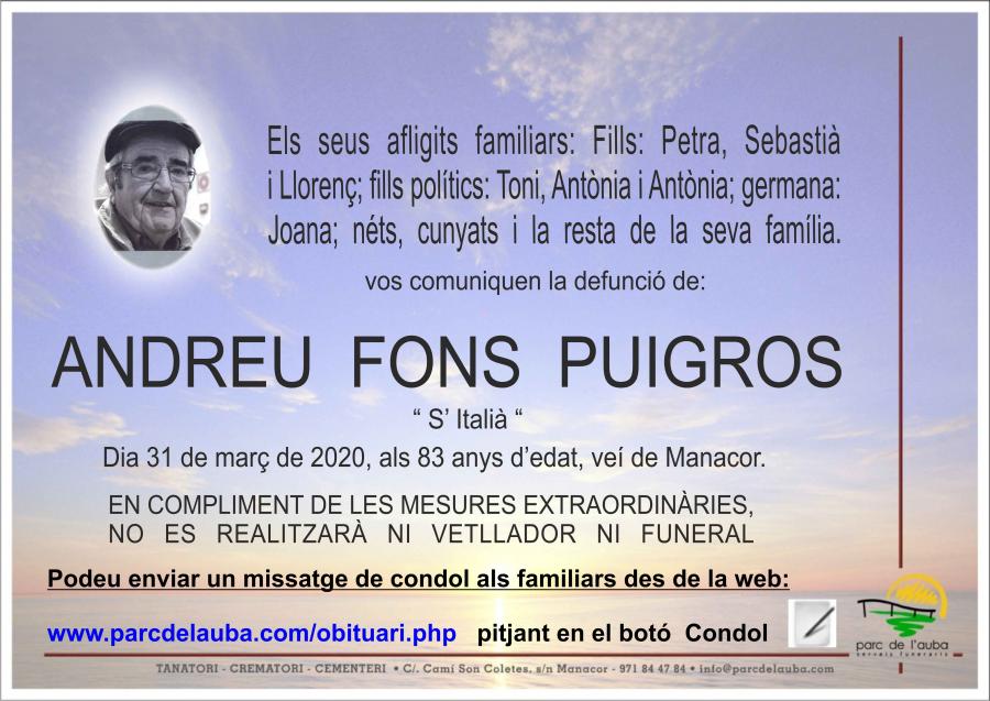 ANDREU FONS PUIGROS
