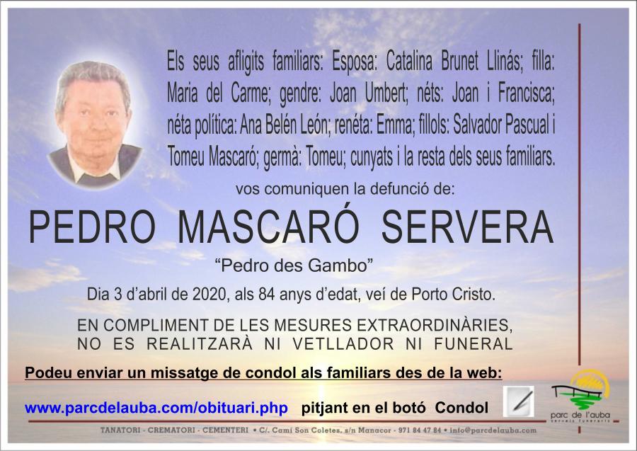 PEDRO MASCARÓ SERVERA