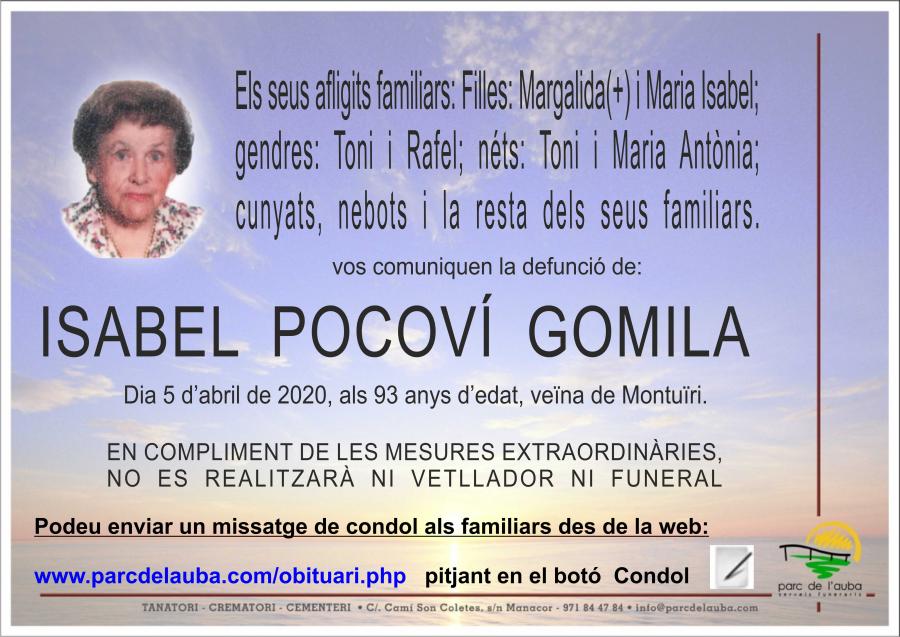 ISABEL POCOVÍ GOMILA