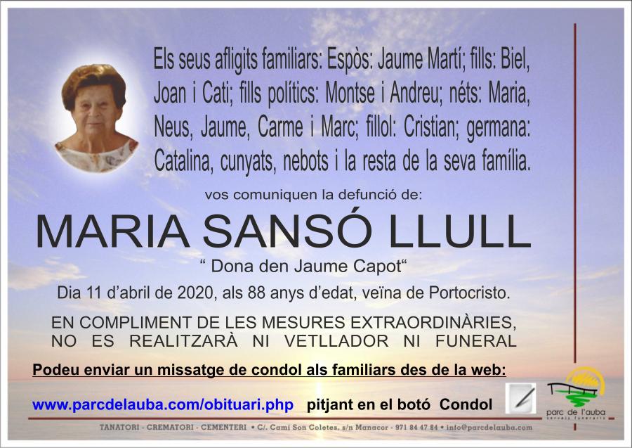 MARIA SANSÓ LLULL