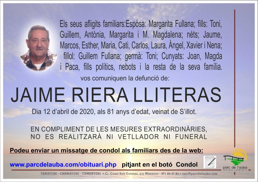 JAIME RIERA LLITERAS