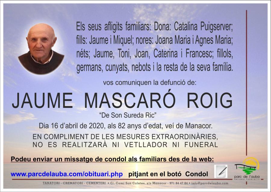 JAUME MASCARÓ ROIG