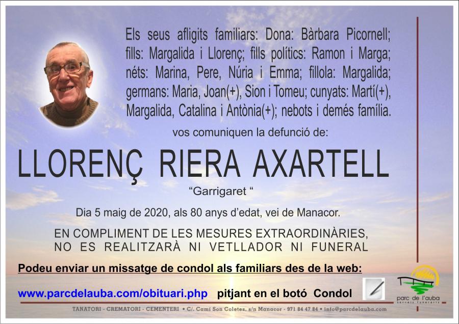 LLORENÇ RIERA AXARTELL