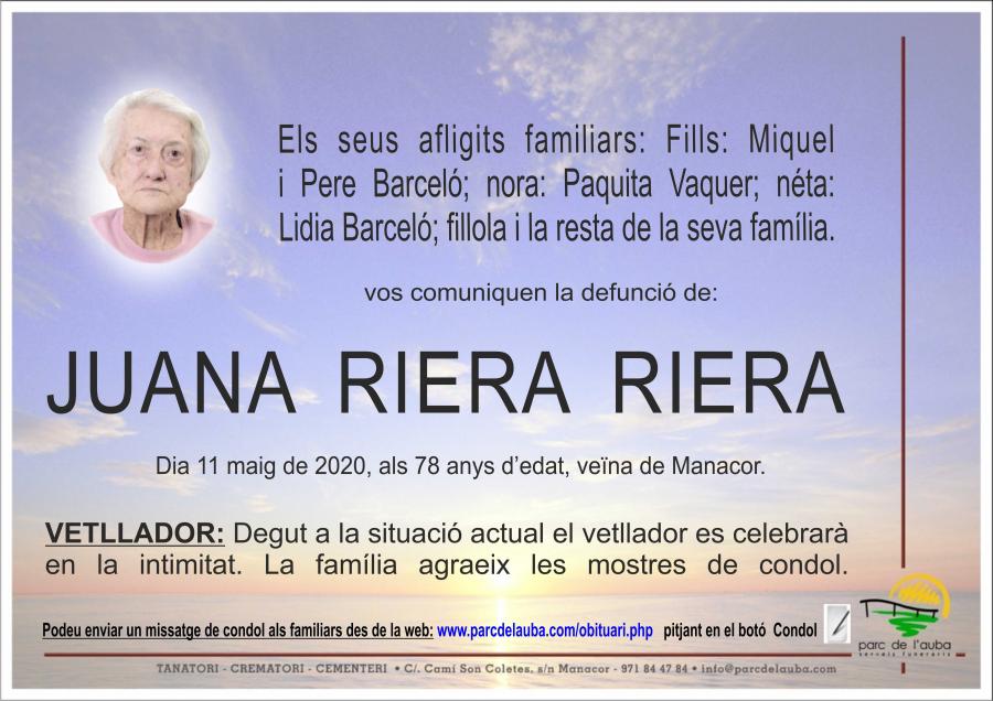 JUANA RIERA RIERA