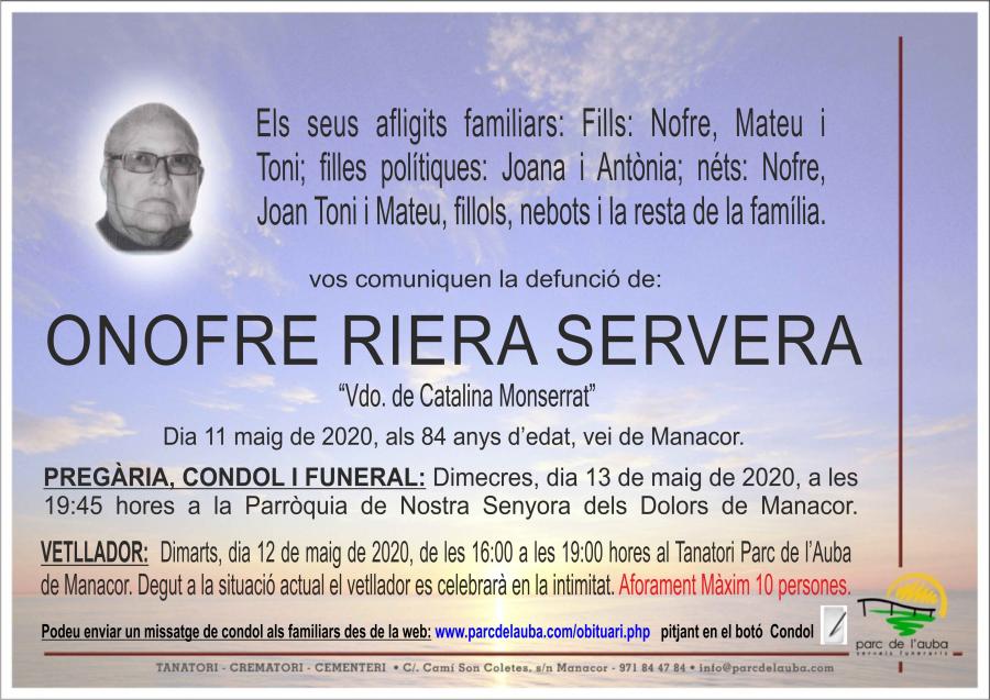 ONOFRE  RIERA SERVERA