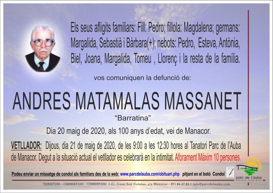 ANDRES MATAMALAS MASSANET
