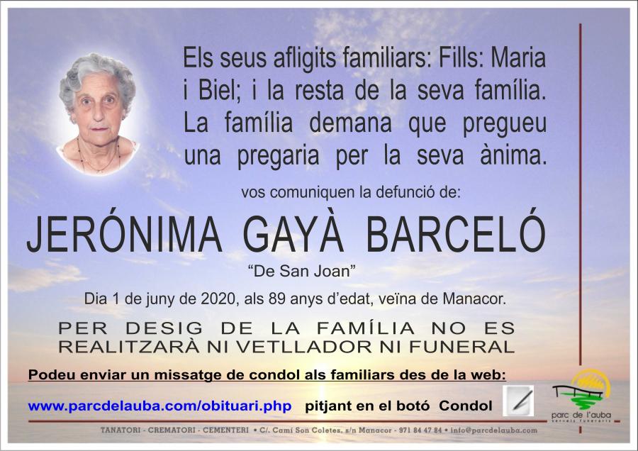 JERÓNIMA GAYÀ BARCELÓ