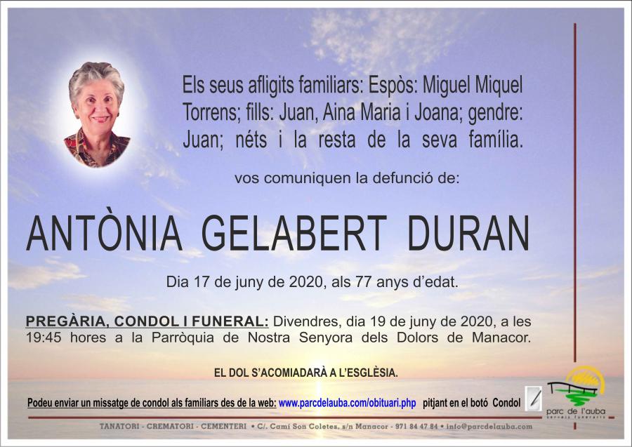 ANTÃ'NIA GELABERT DURAN