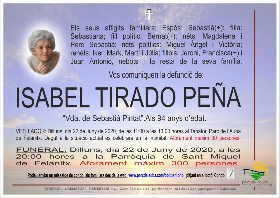 ISABEL TIRADO PEÑA