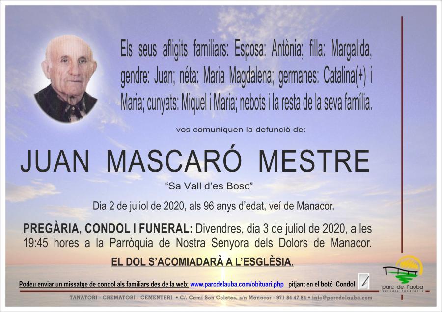 JUAN MASCARÓ MESTRE