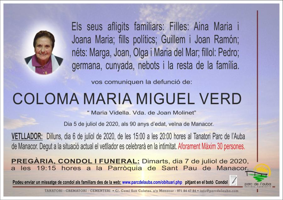 COLOMA MARIA MIGUEL VERD