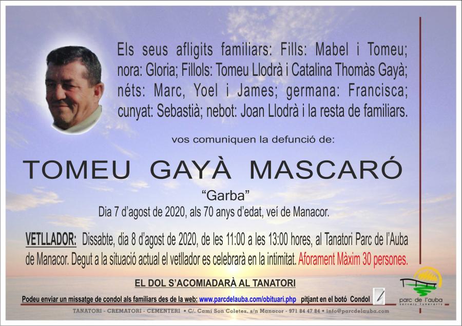 TOMEU GAYÀ MASCARÓ