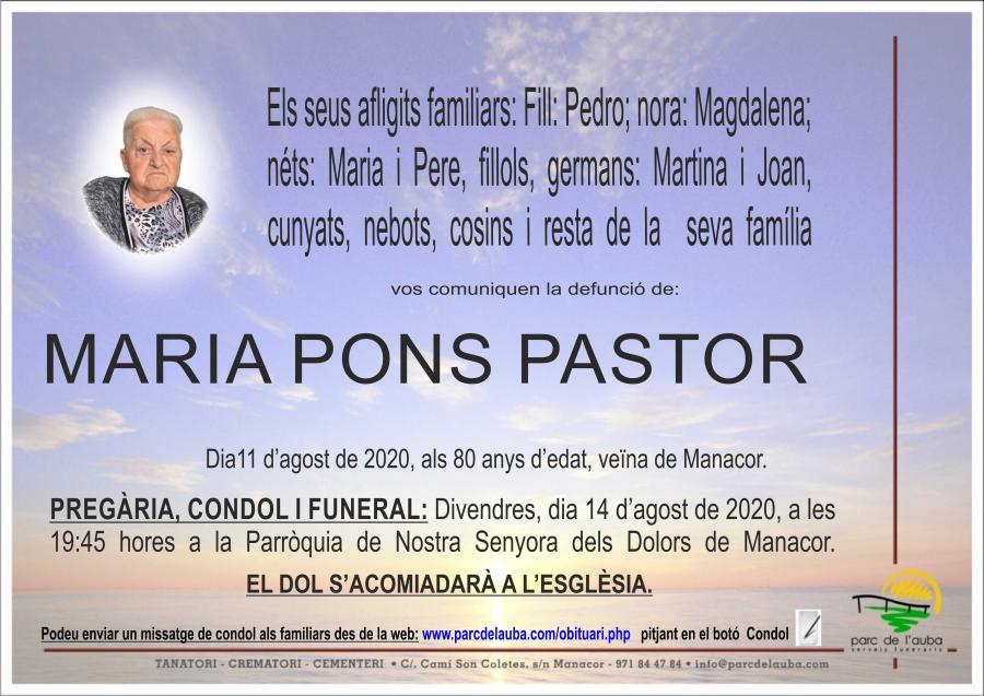 MARIA PONS PASTOR