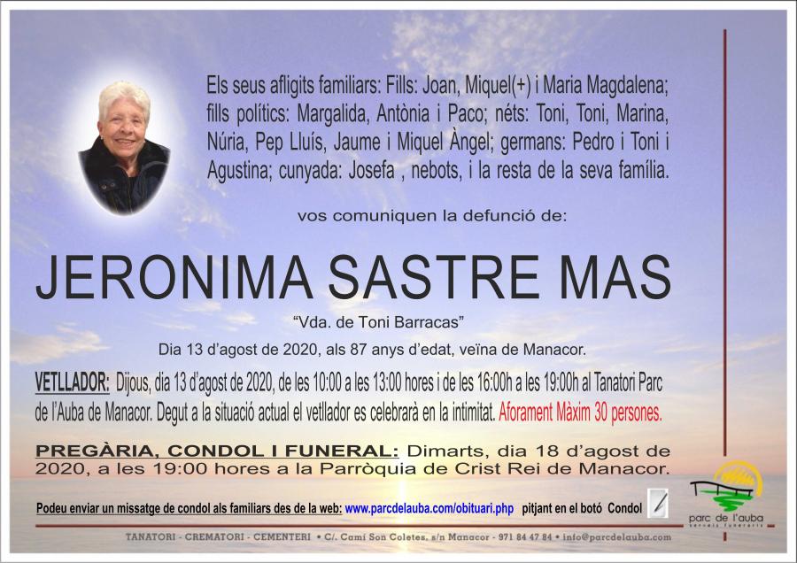 JERONIMA  SASTRE MAS