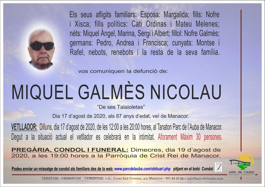 MIQUEL GALMÈS NICOLAU