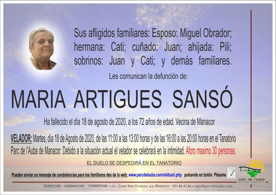MARIA ARTIGUES SANSÓ