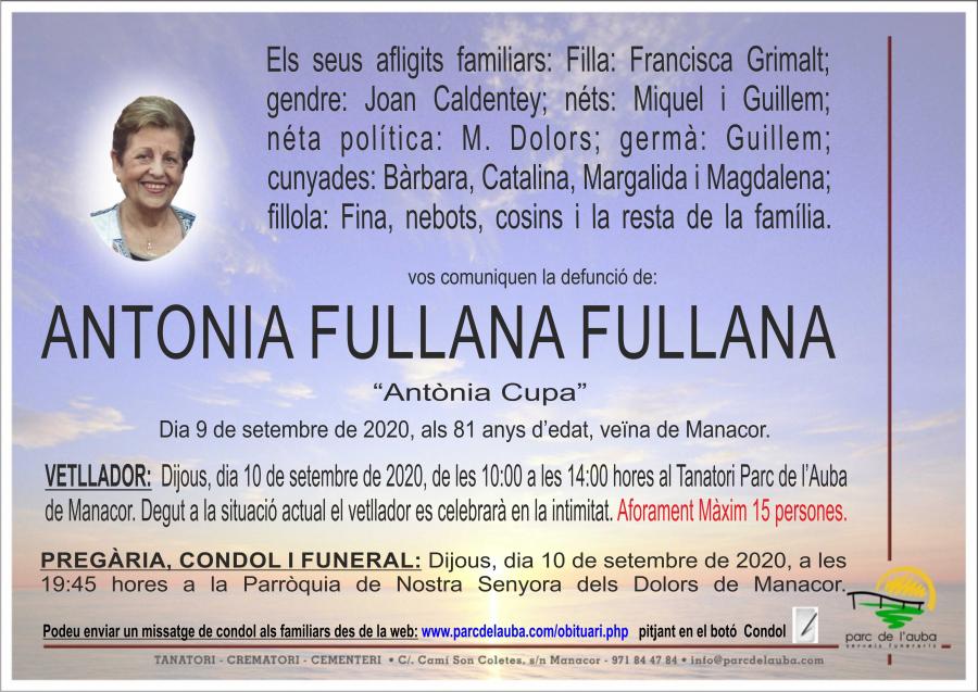ANTONIA FULLANA FULLANA