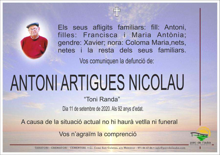 ANTONI  ARTIGUES NICOLAU