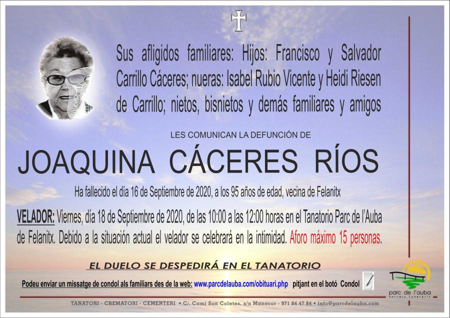 JOAQUINA CÁCERES RÍOS