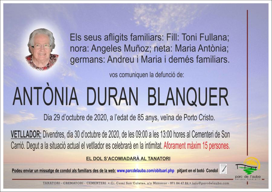ANTÃ'NIA DURAN BLANQUER