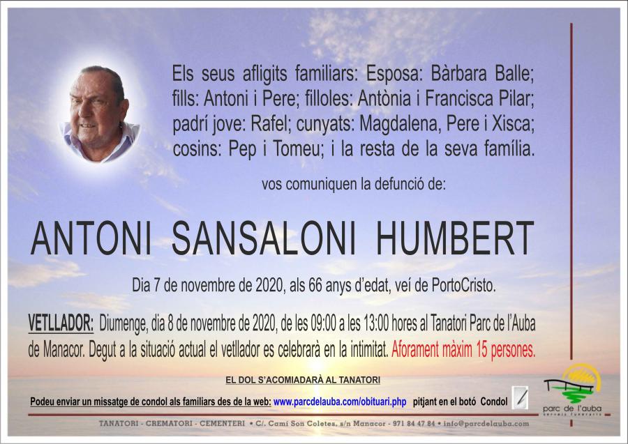 ANTONI  SANSALONI HUMBERT