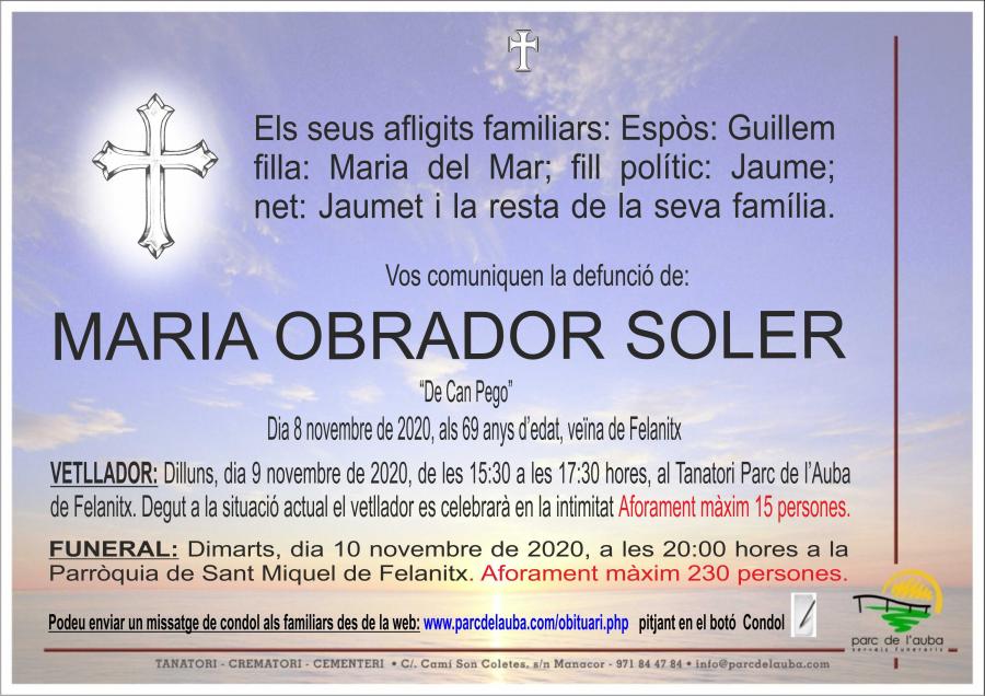 MARIA  OBRADOR SOLER