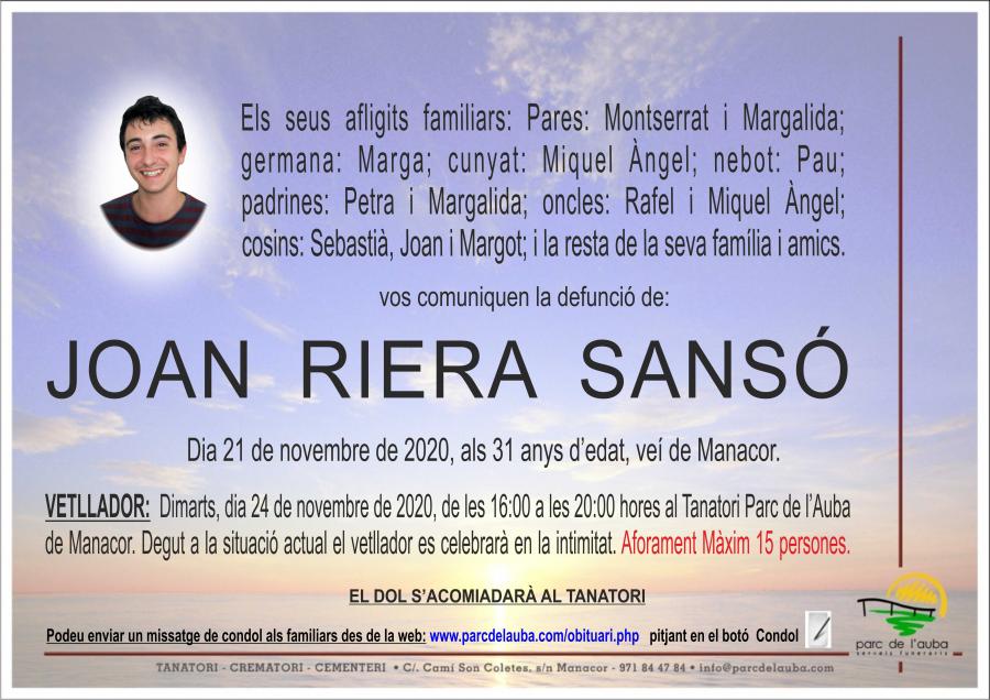 JOAN RIERA SANSÓ