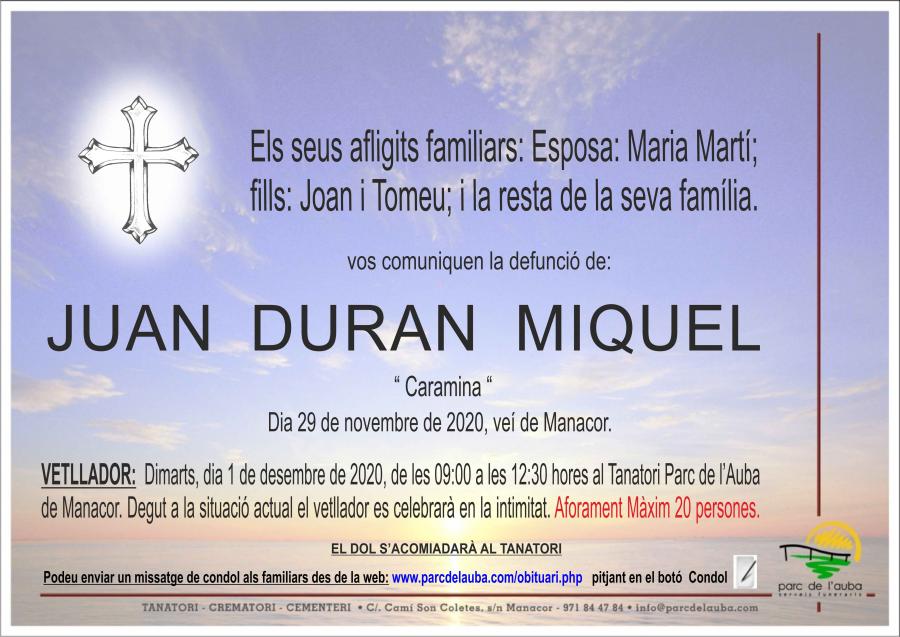 JUAN  DURAN MIQUEL