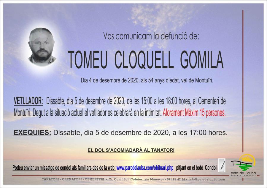 TOMEU CLOQUELL GOMILA