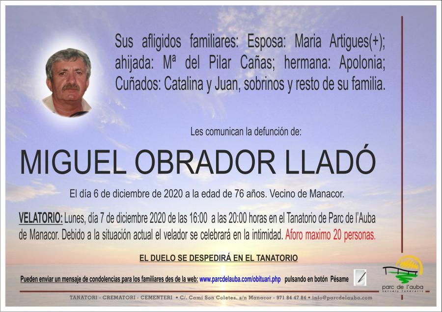 MIGUEL OBRADOR LLADÓ