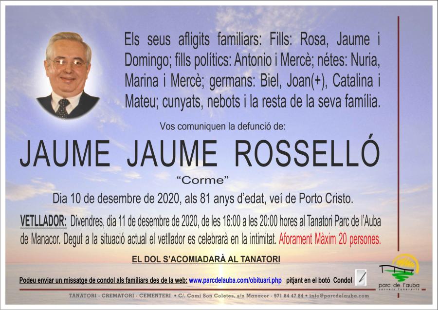 JAUME JAUME ROSSELLÓ