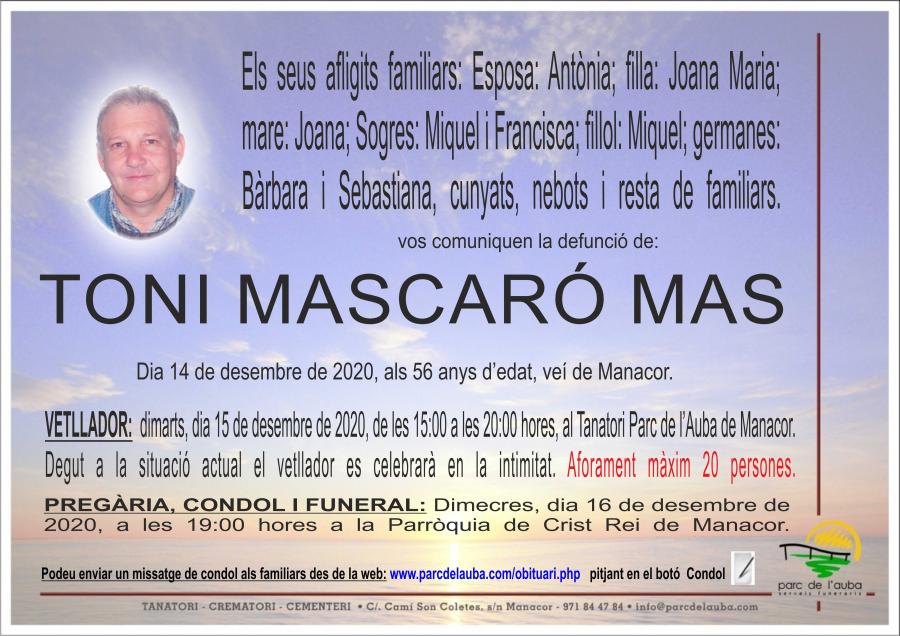 TONI  MASCARÓ MAS