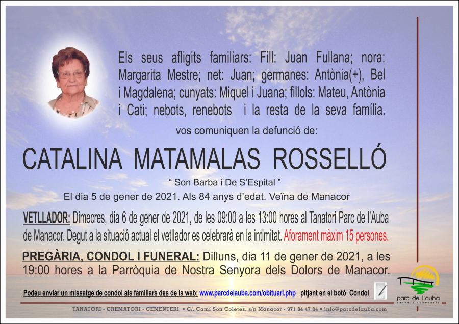 CATALINA MATAMALAS ROSSELLÓ