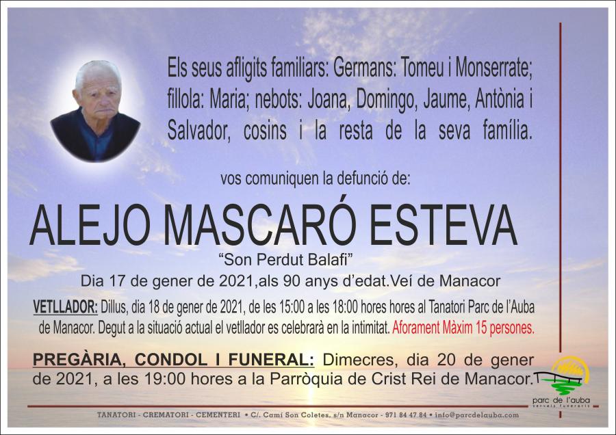 ALEJO MASCARÓ ESTEVA