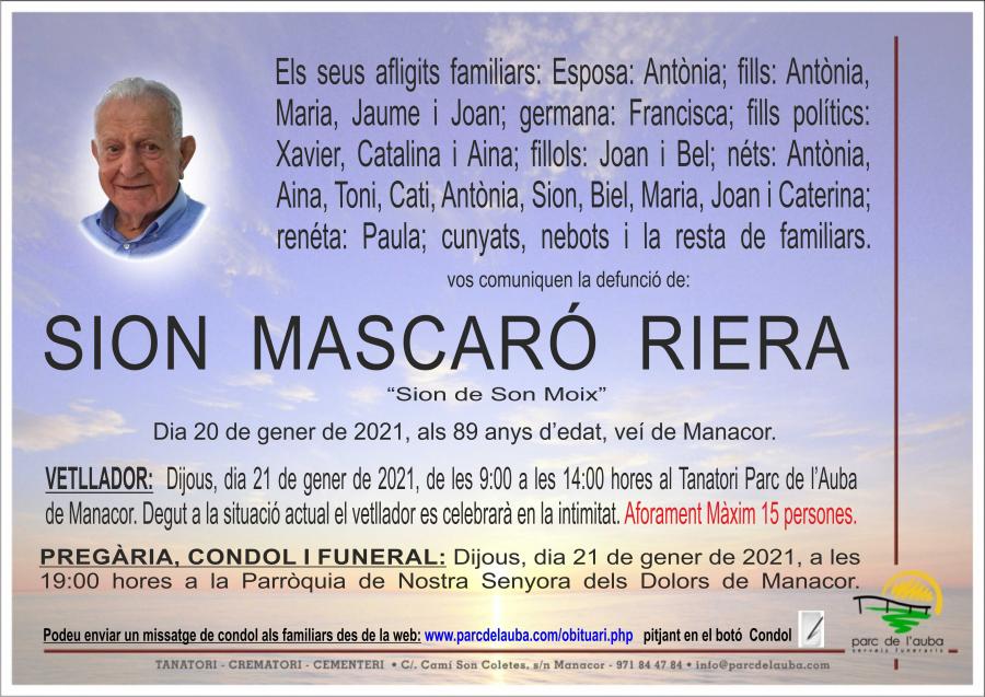 SION MASCARÓ RIERA