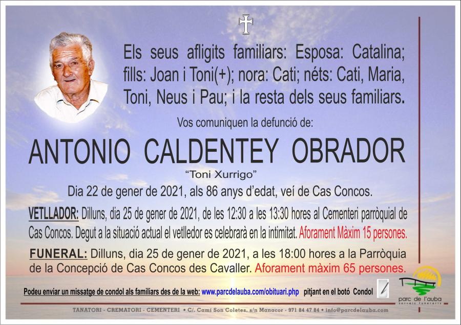 ANTONIO CALDENTEY OBRADOR