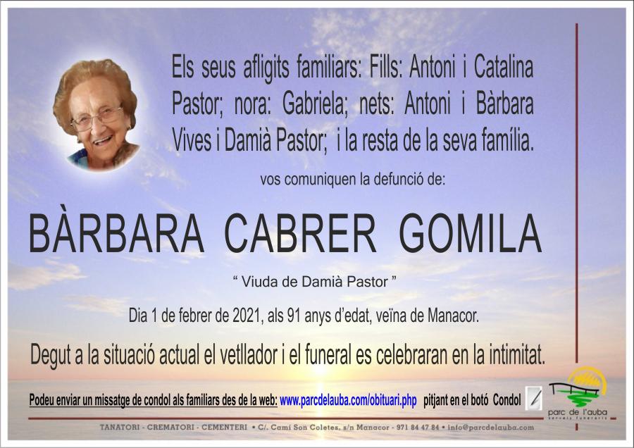 BÀRBARA CABRER GOMILA