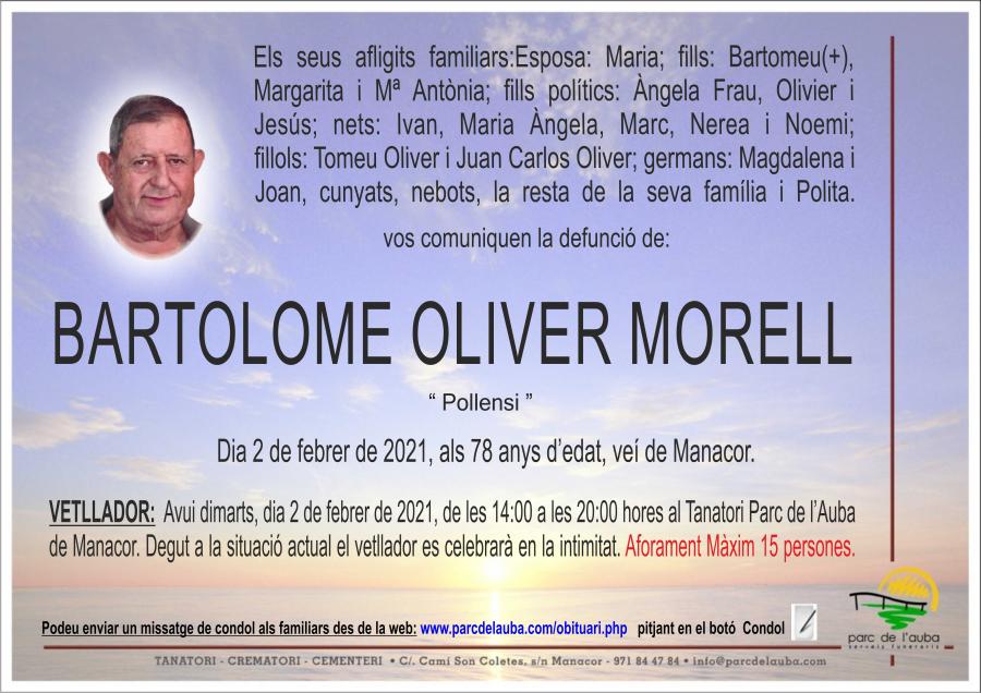 BARTOLOME OLIVER MORELL