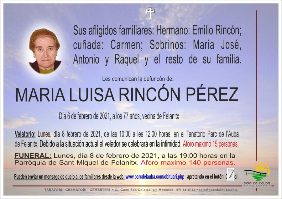 MARÍA LUISA   RINCÓN PÉREZ