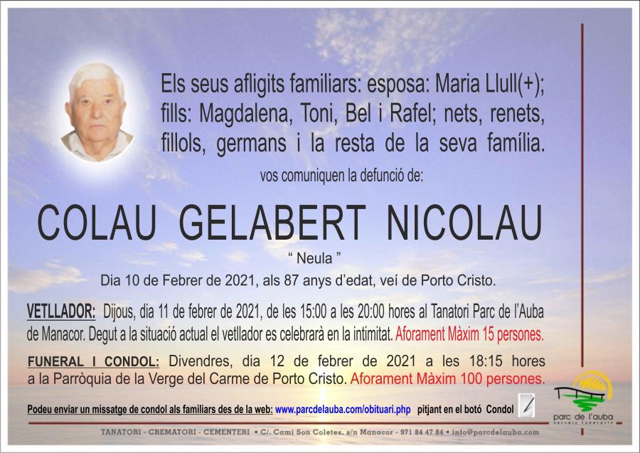 COLAU GELABERT NICOLAU