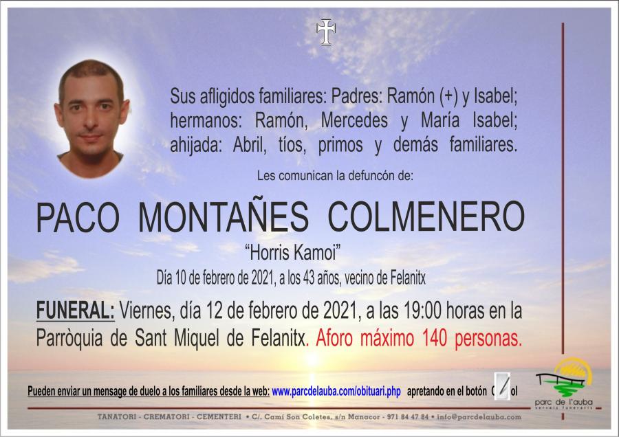PACO MONTAÑES COLMENERO