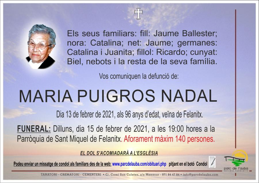 MARIA PUIGROS NADAL