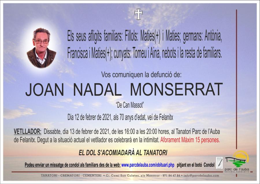 JOAN NADAL MONSERRAT
