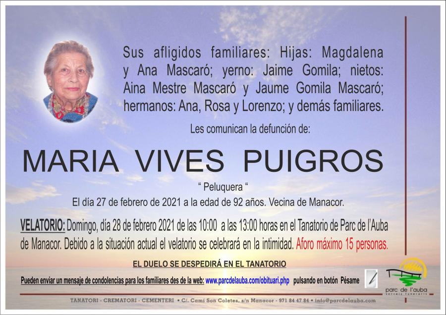 MARIA VIVES PUIGRÃ'S